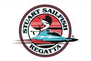 the logo for Stuart Sailfish Regatta: a cartoon marlin jumping out of a wave
