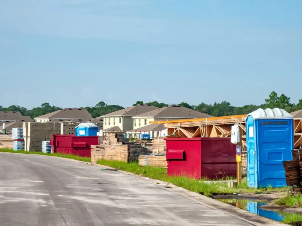 Dumpster in front of house